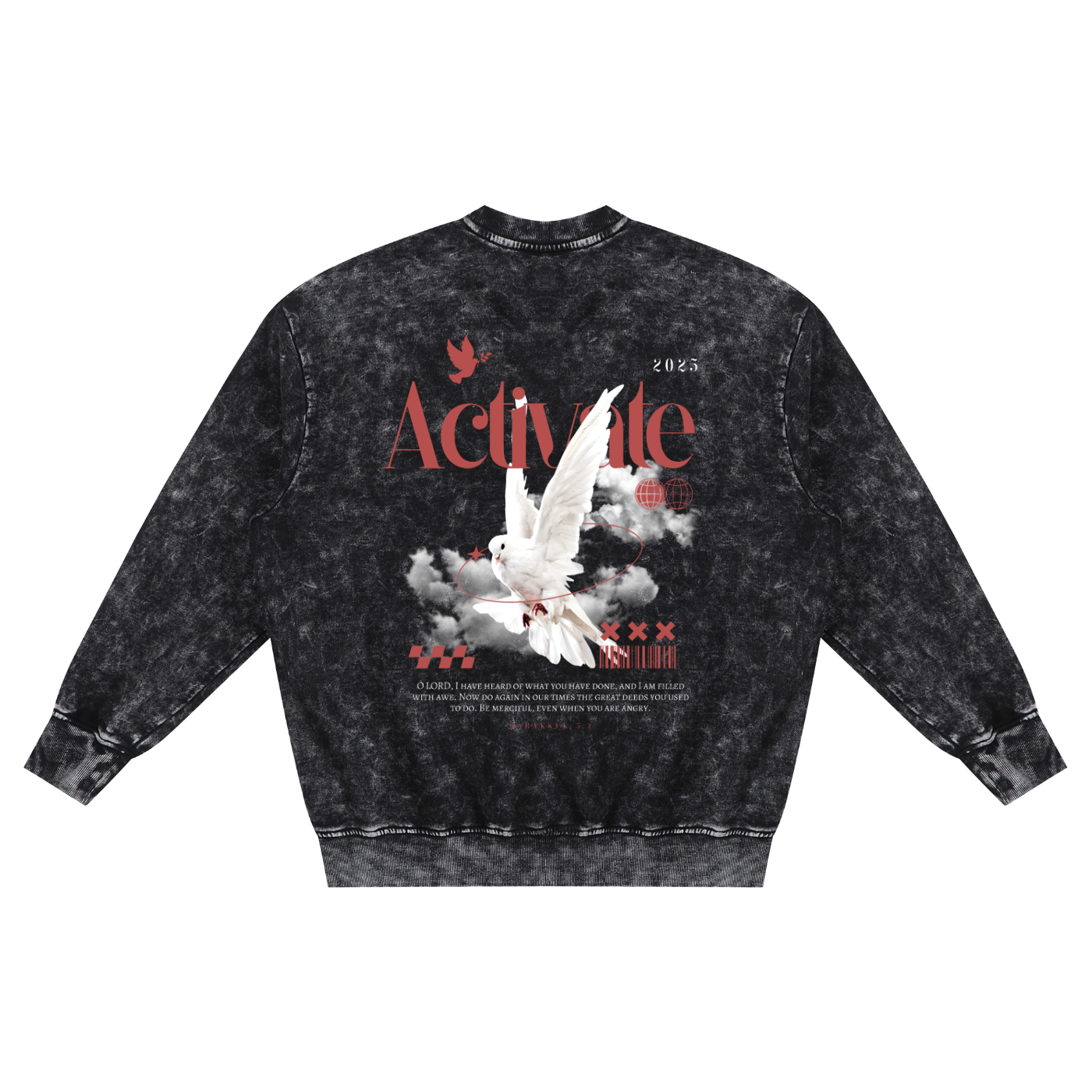 Snow Washed Hand-Frayed Sweatshirt