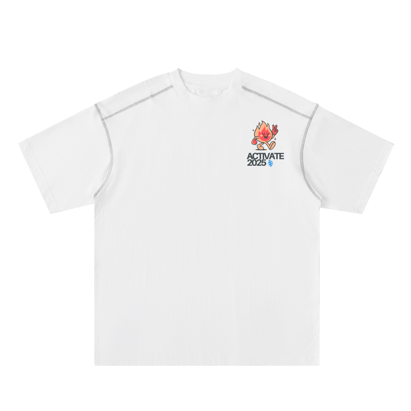 Oversized Contrast-Stitched Cotton Tee