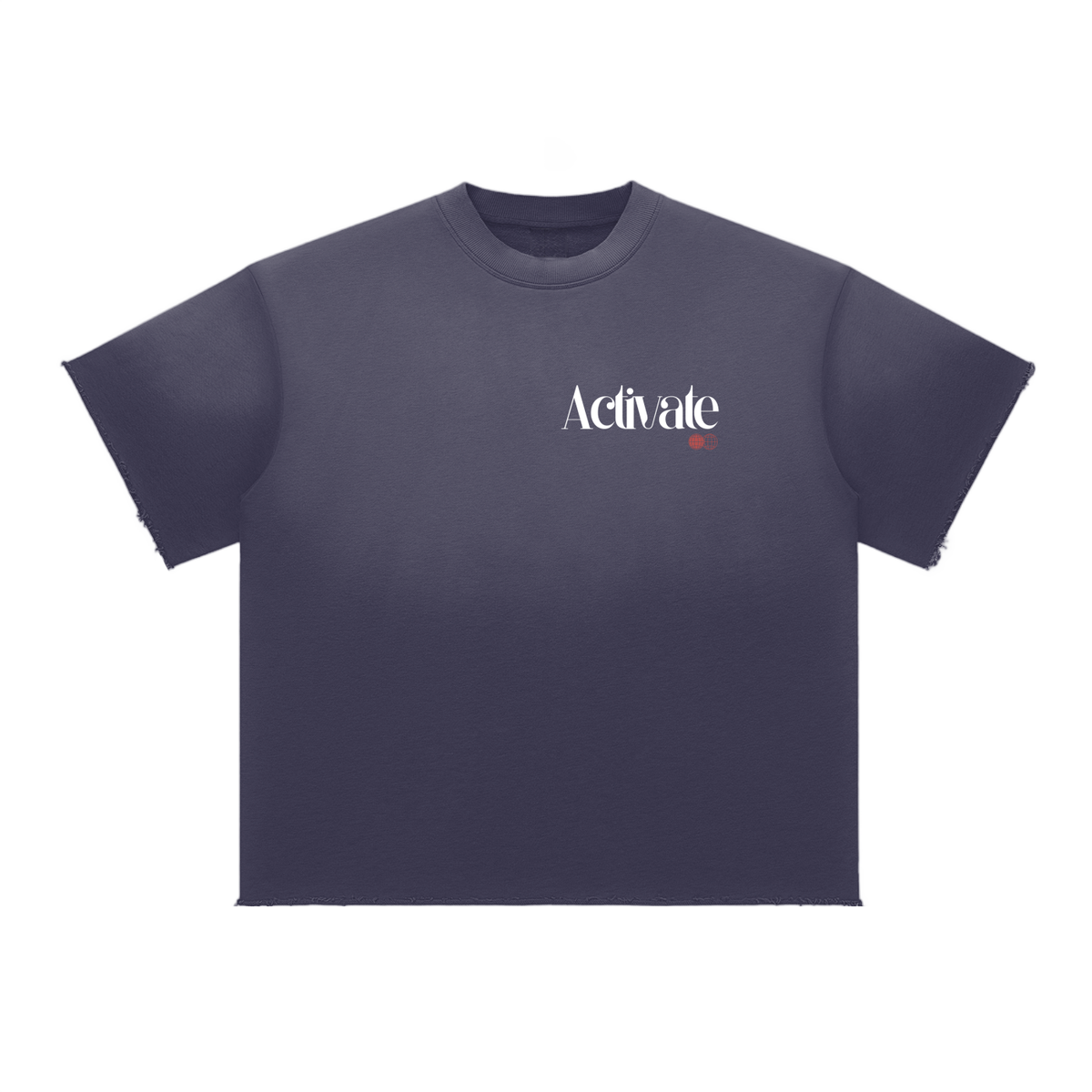 Activate Faded Raw Edge T-Shirt (Black, Dark Gray, Navy Blue, Green)