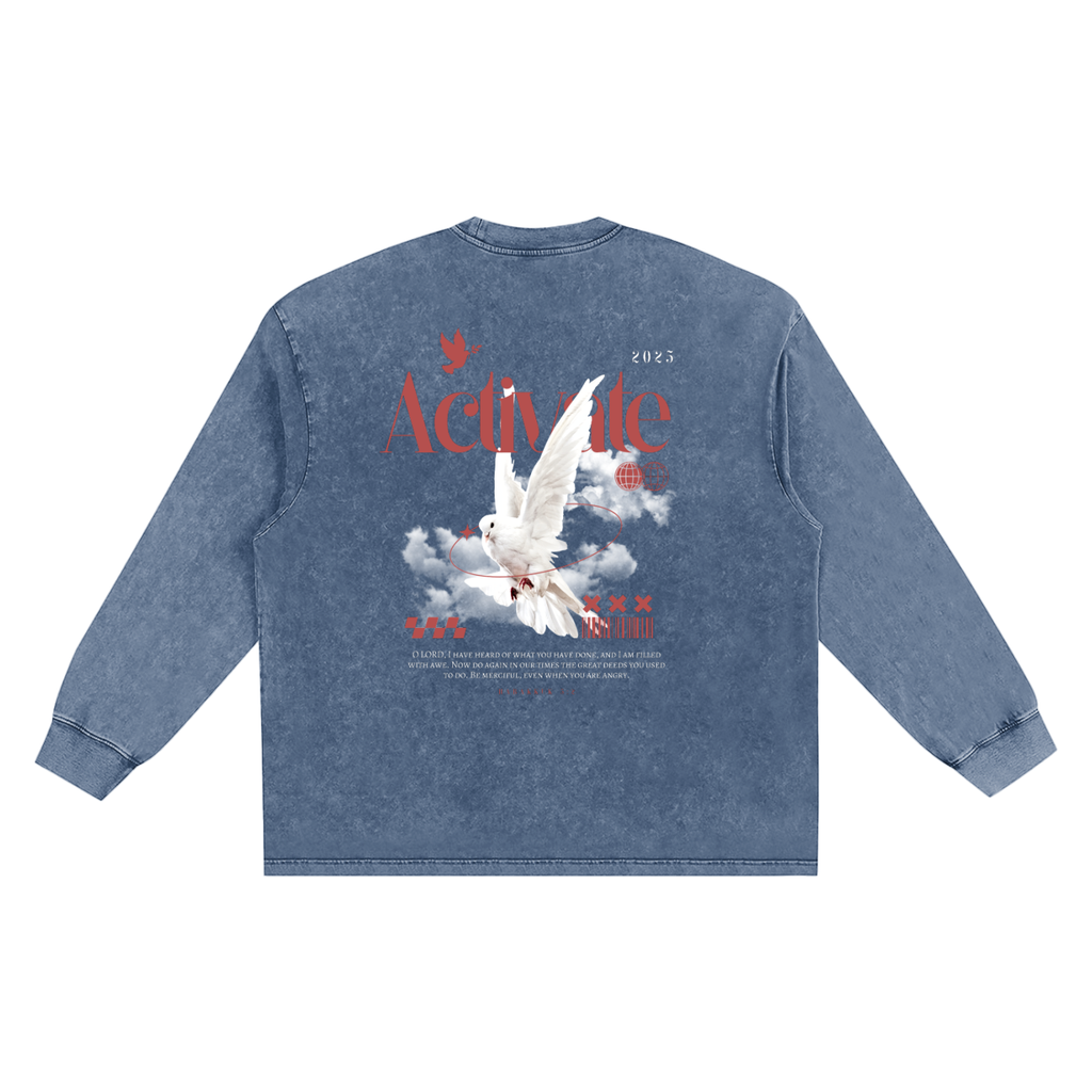Snow Washed Frayed Edge T-Shirt