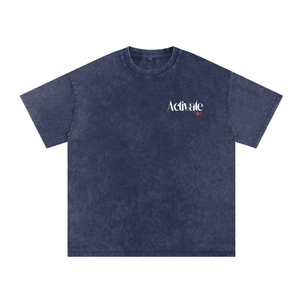 Activate Acid Wash Oversize T-Shirt (Royal Blue, Dark Blue, Black)