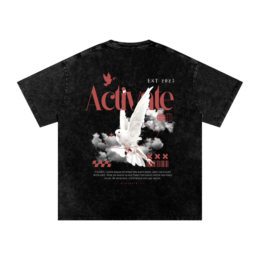 Activate Acid Wash Oversize T-Shirt (Royal Blue, Dark Blue, Black)