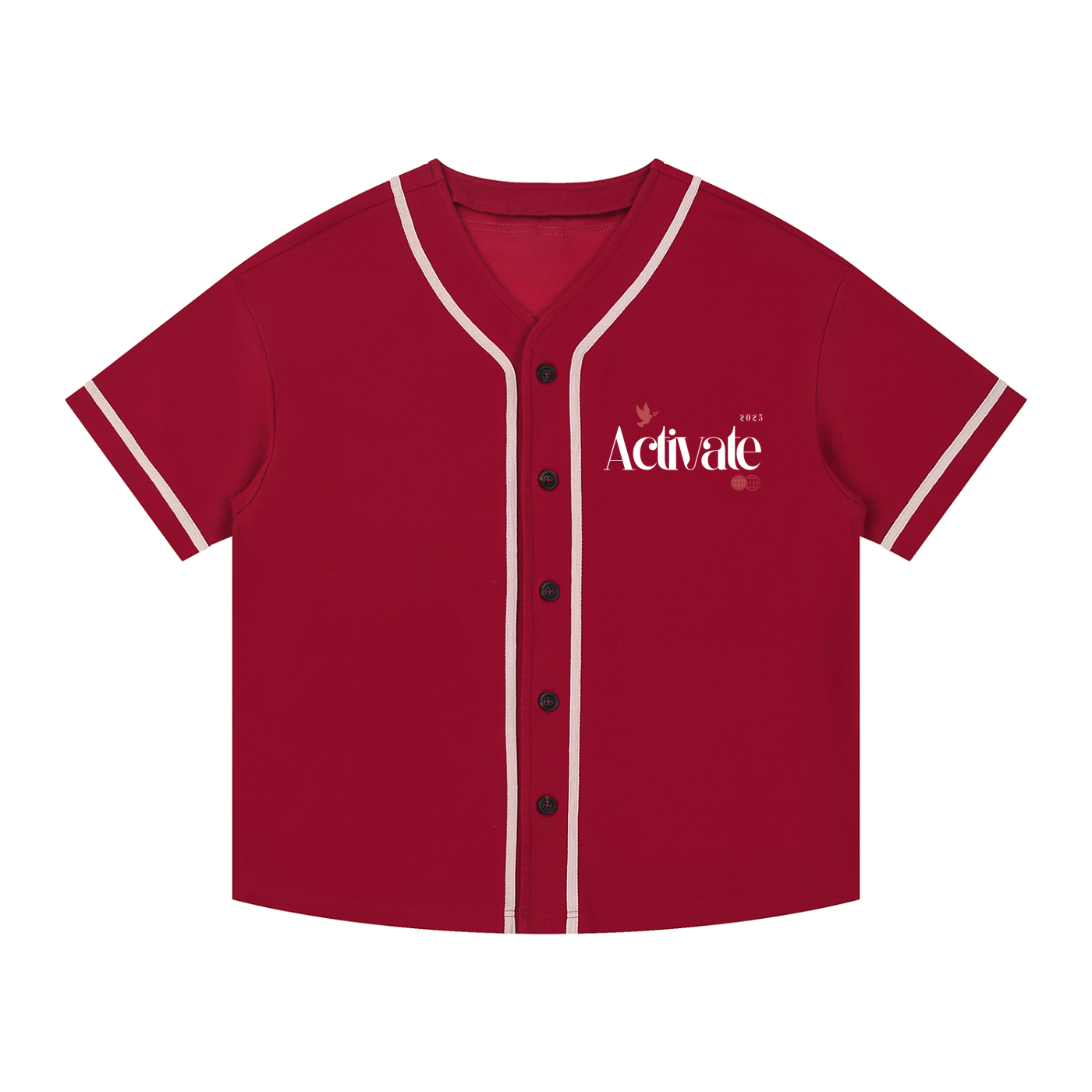Contrast Piped Button-Up Jersey