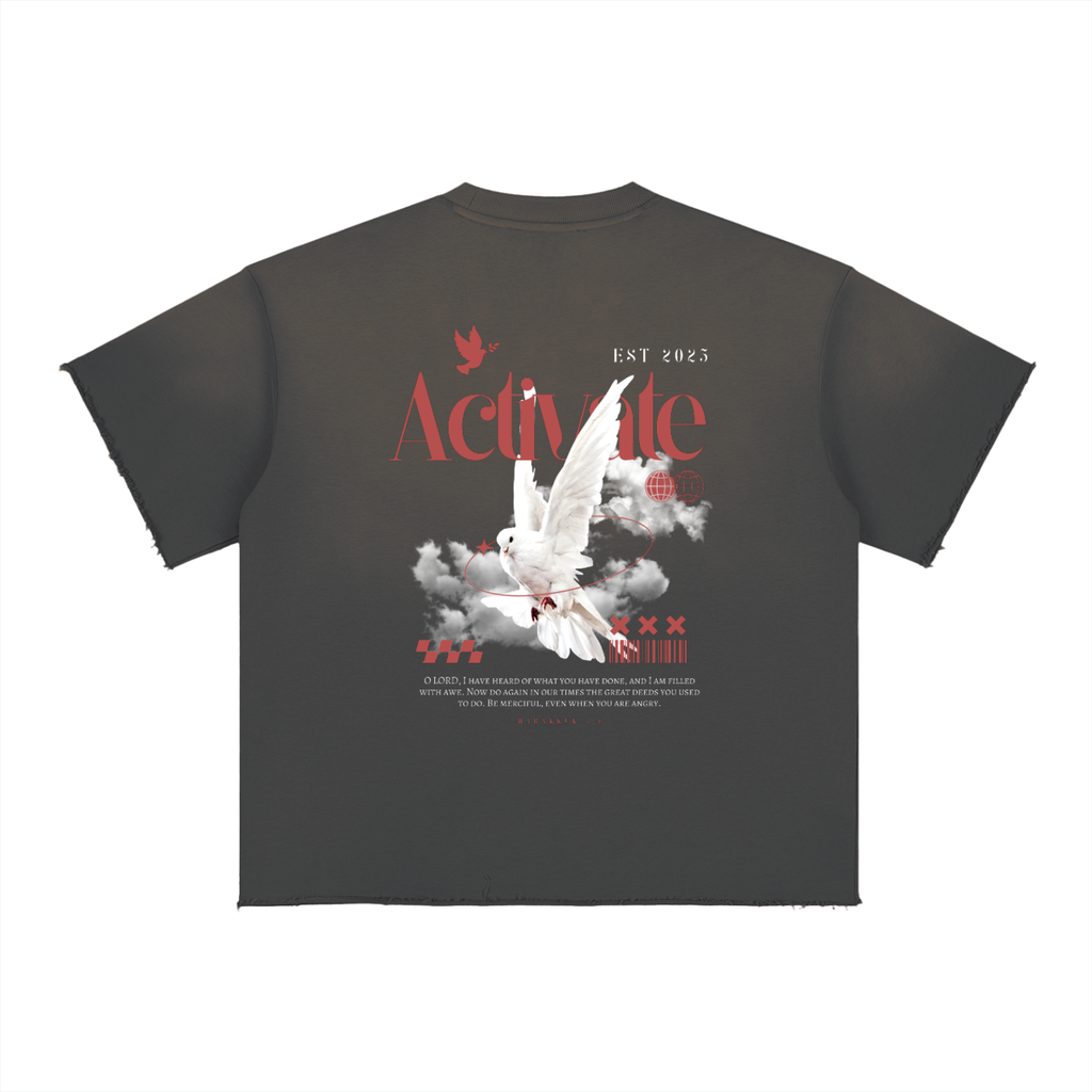 Activate Faded Raw Edge T-Shirt (Black, Dark Gray, Navy Blue, Green)