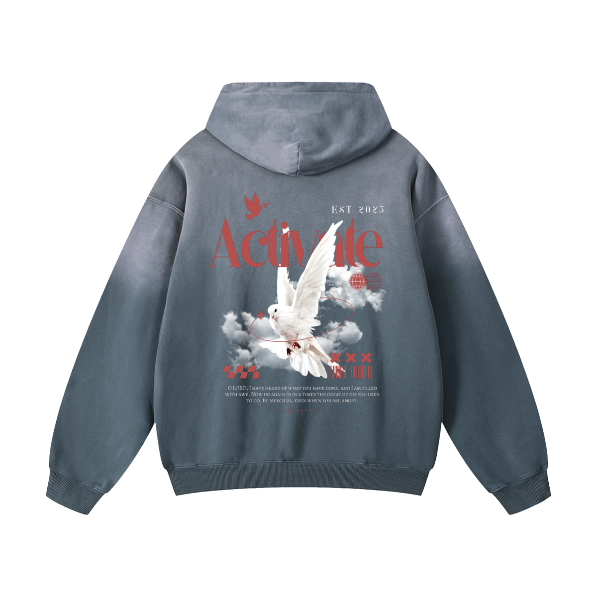 Activate Oversized Hoodie (Jeans Blue, Black, Gray Blue)