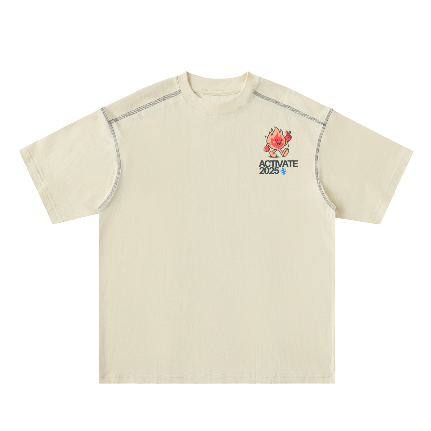 Oversized Contrast-Stitched Cotton Tee