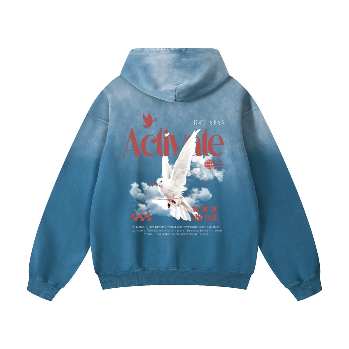 Activate Oversized Hoodie (Jeans Blue, Black, Gray Blue)