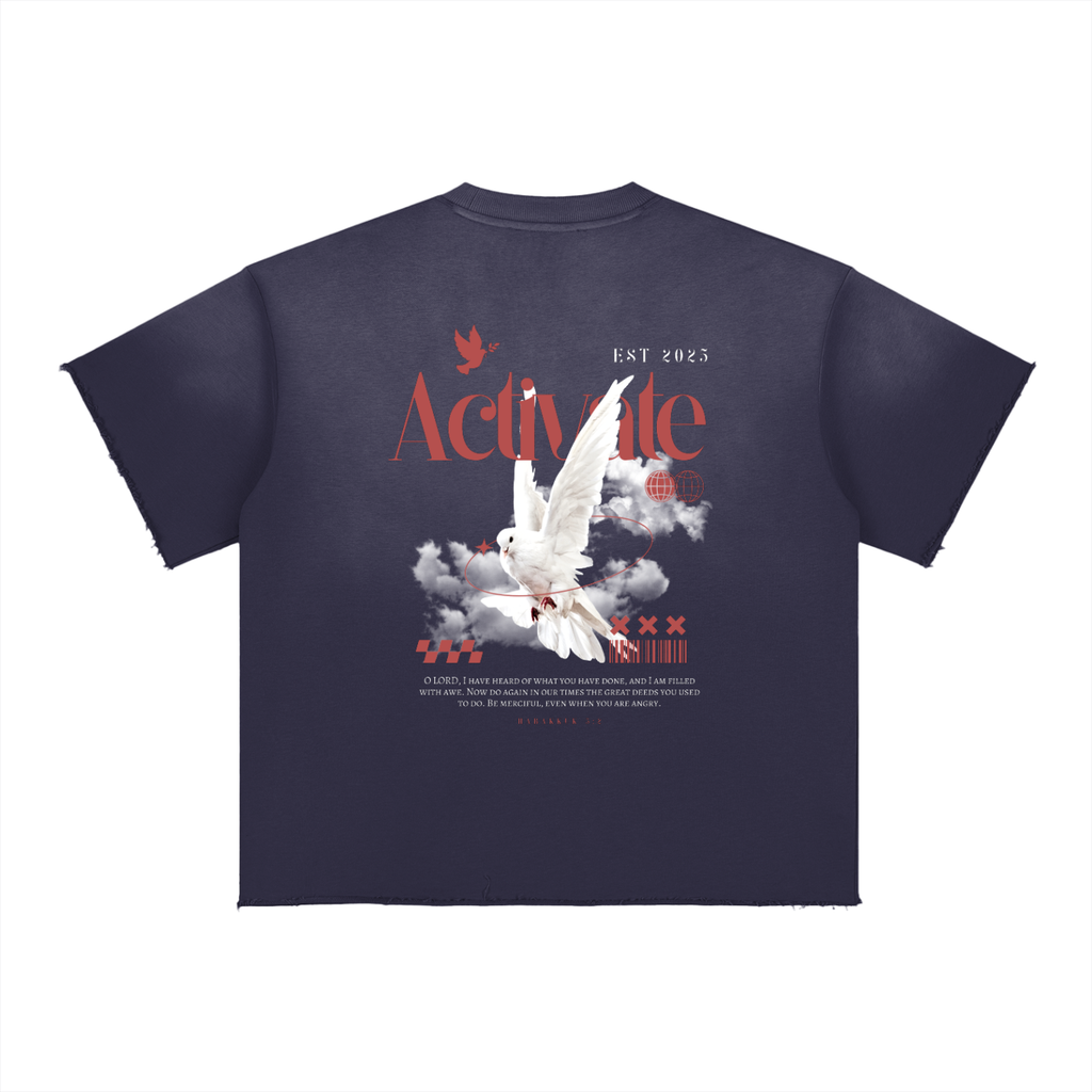 Activate Faded Raw Edge T-Shirt (Black, Dark Gray, Navy Blue, Green)