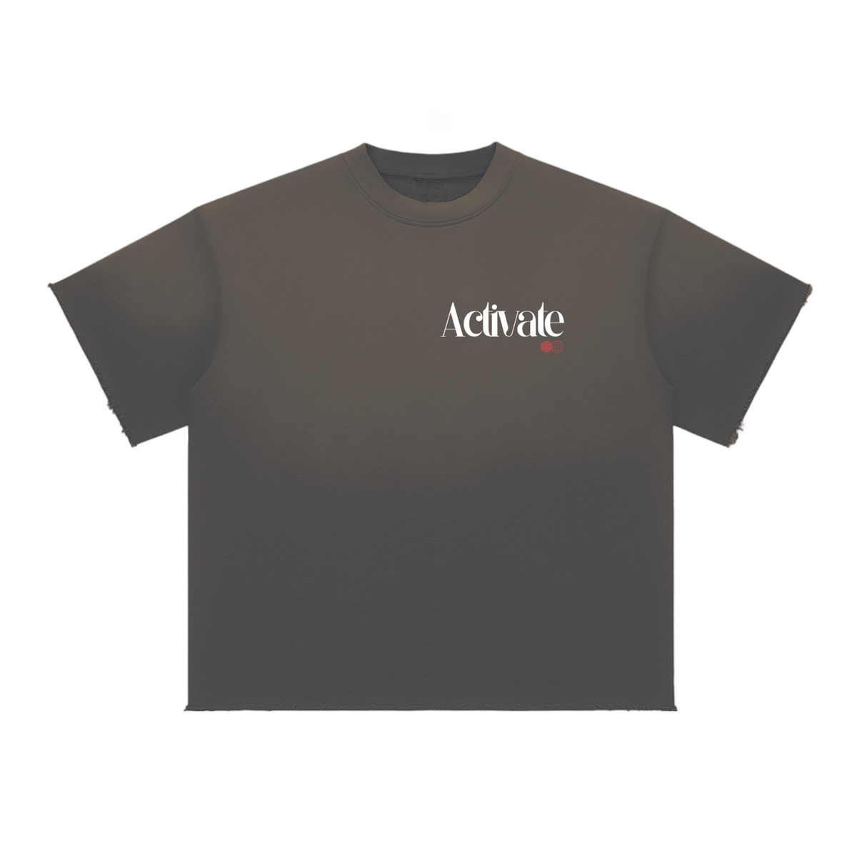 Activate Faded Raw Edge T-Shirt (Black, Dark Gray, Navy Blue, Green)