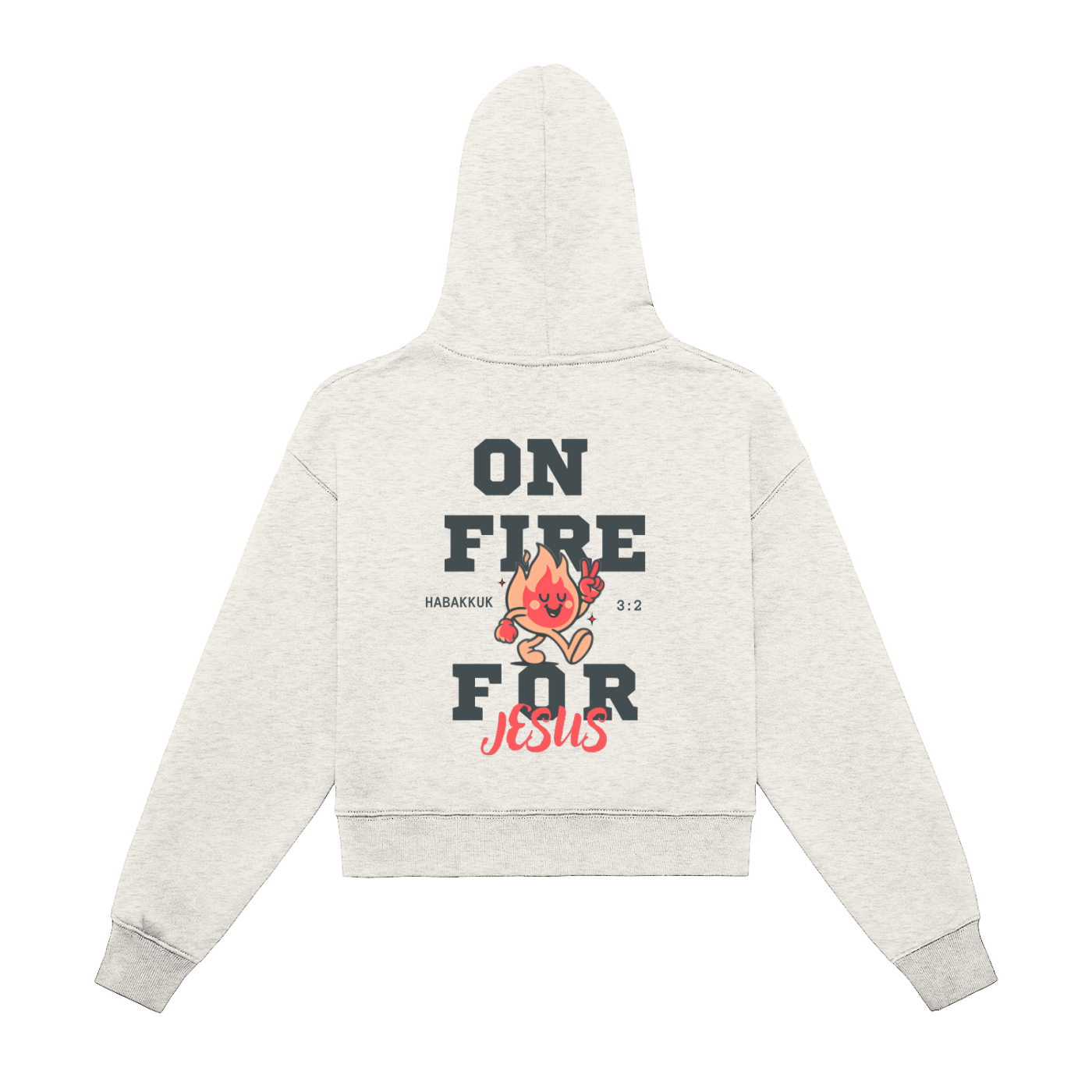 Fleeced Zip-Up Cropped Hoodie