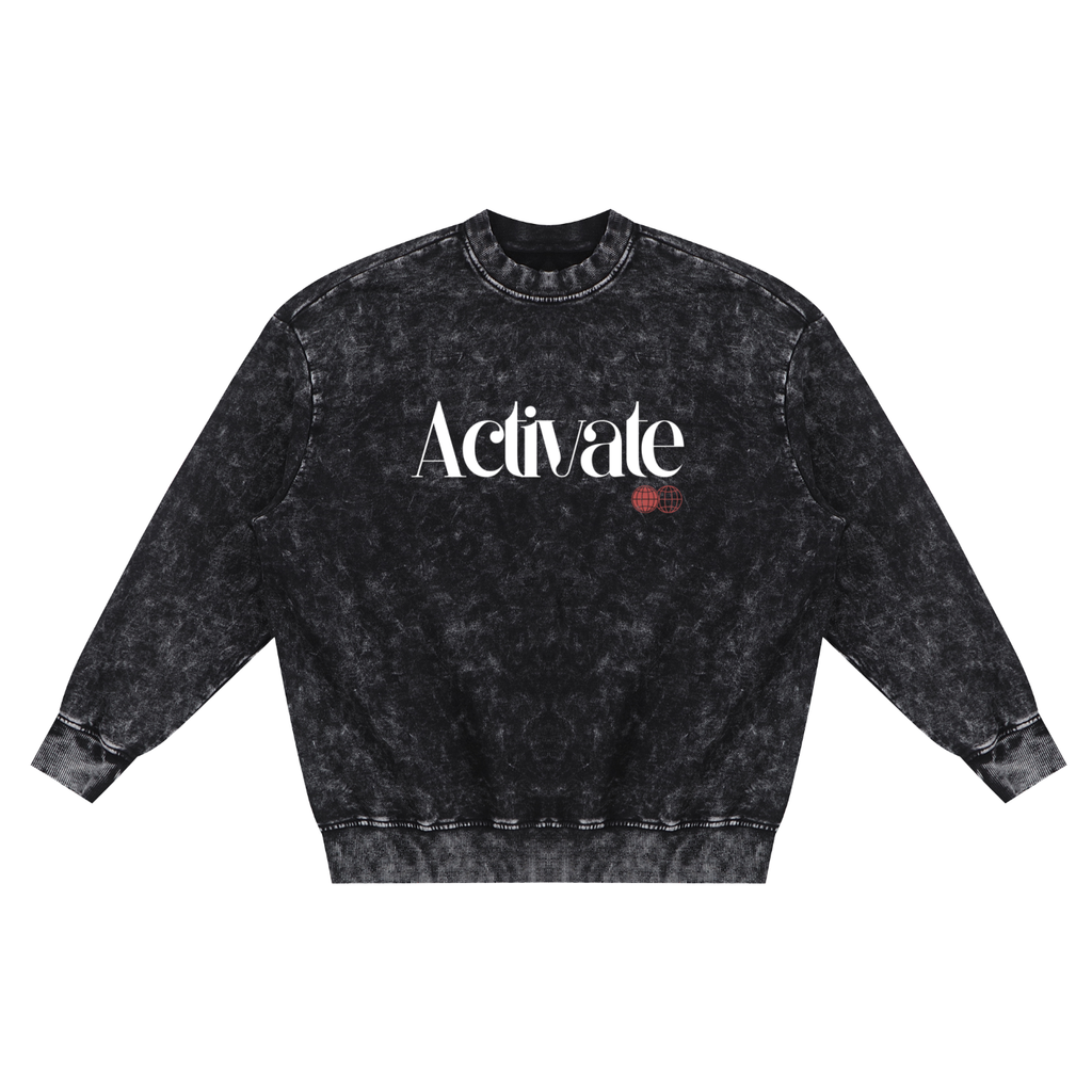 Snow Washed Hand-Frayed Sweatshirt