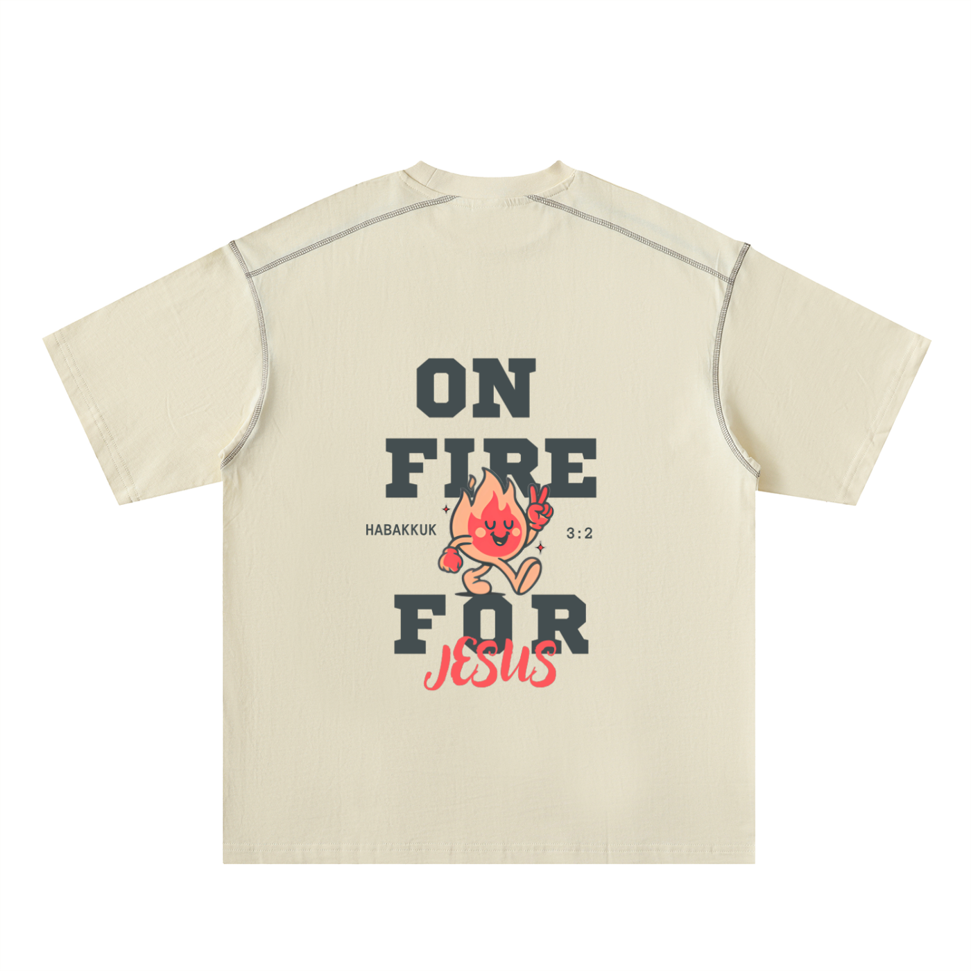 Oversized Contrast-Stitched Cotton Tee