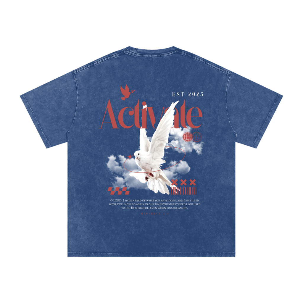 Activate Acid Wash Oversize T-Shirt (Royal Blue, Dark Blue, Black)