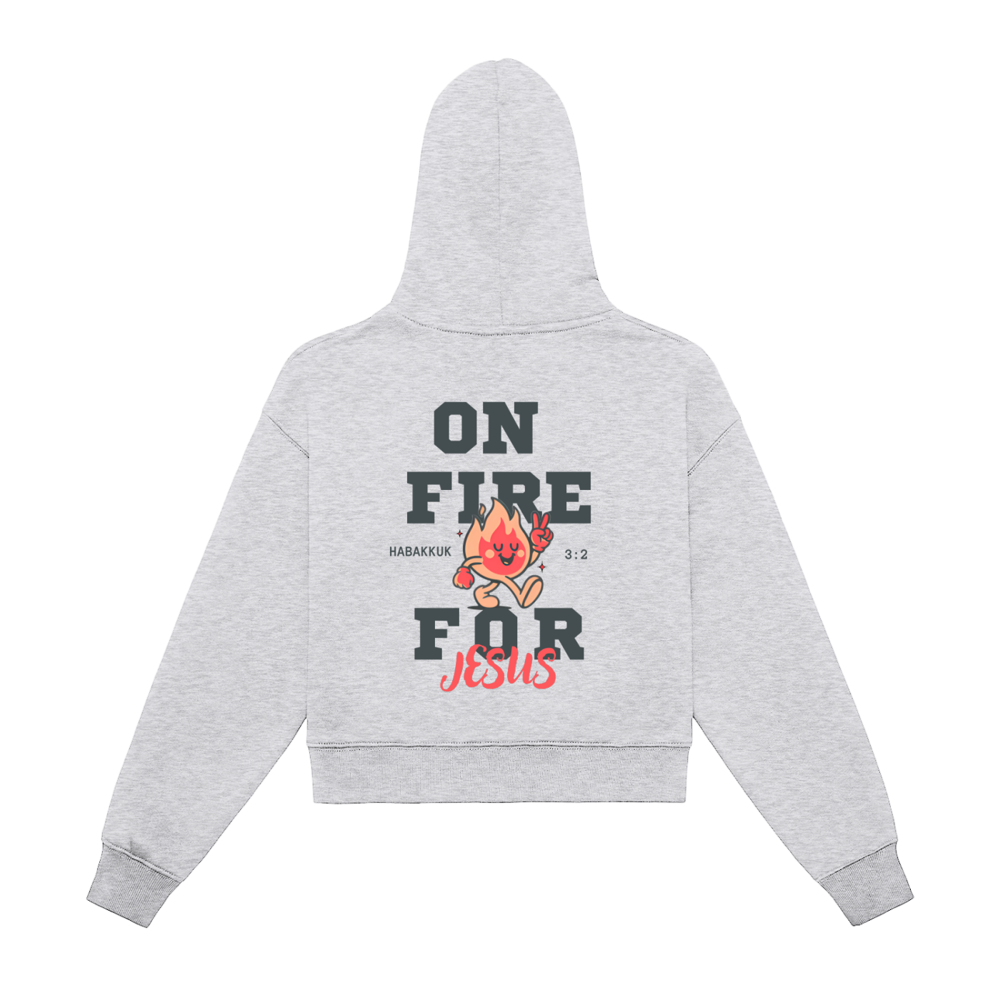 Fleeced Zip-Up Cropped Hoodie