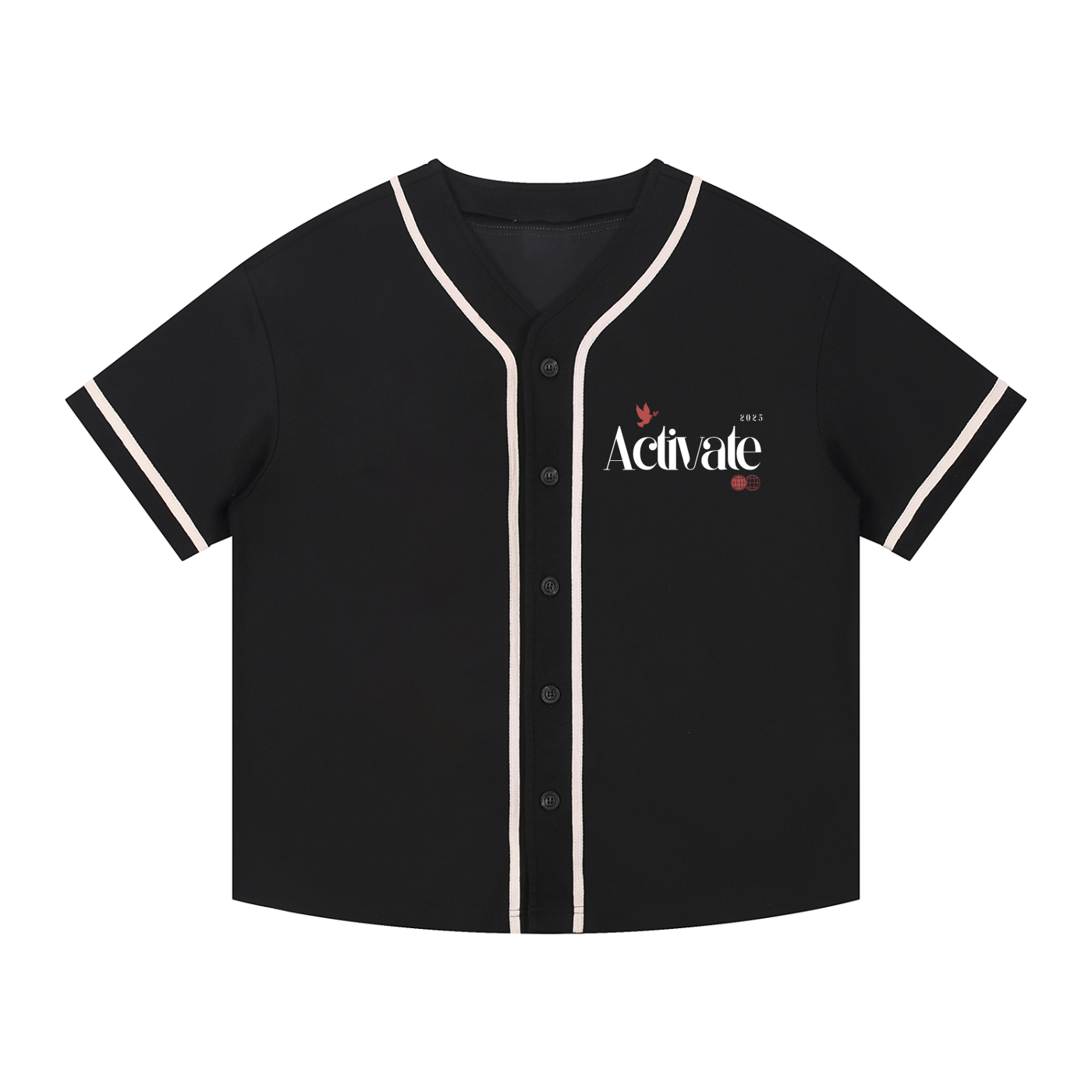 Contrast Piped Button-Up Jersey
