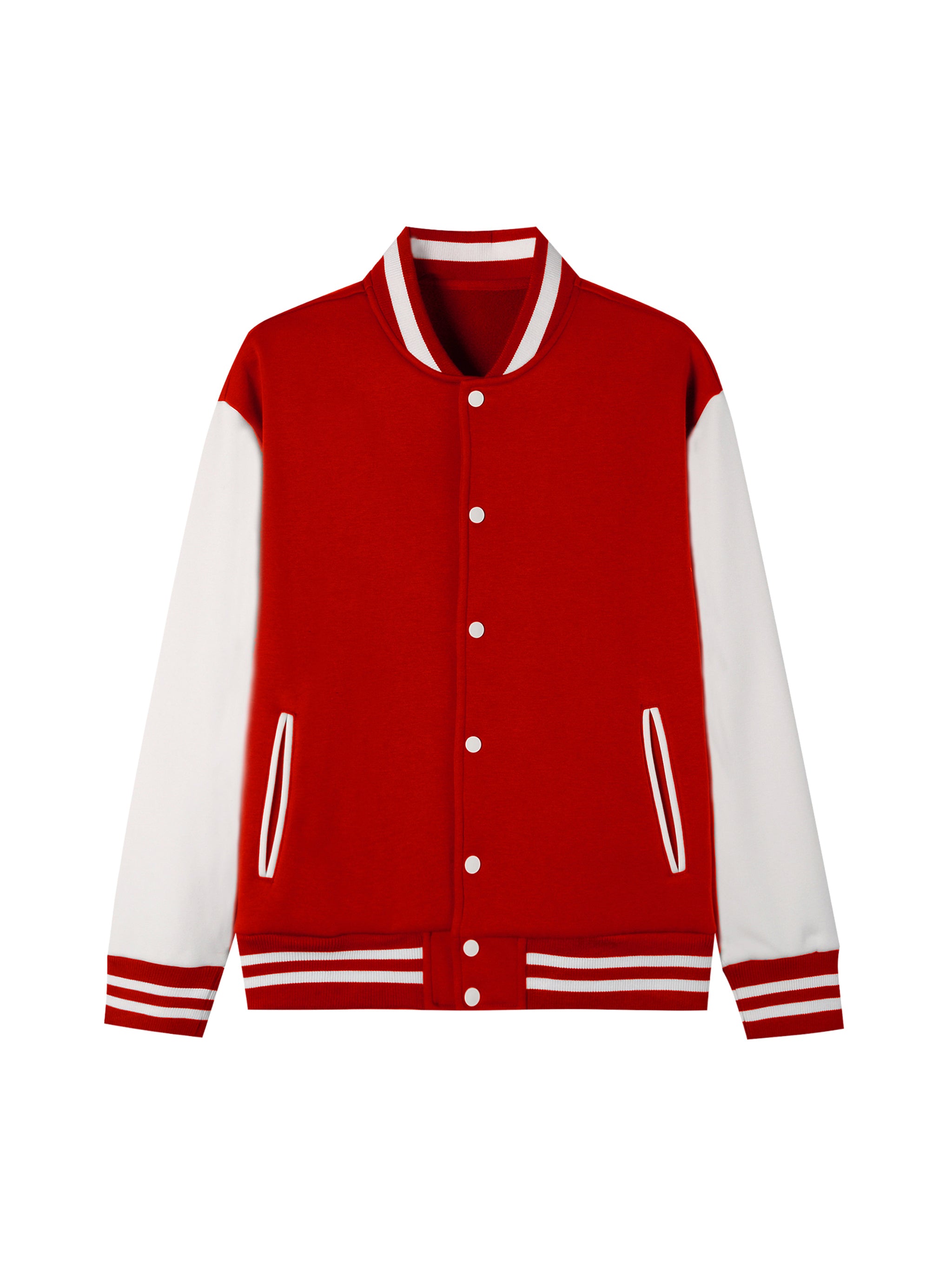 Two-Tone Fleeced Varsity Jacket